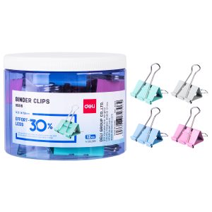 deli E8551S Effortless Binder Clip, 50mm, Assorted Colors