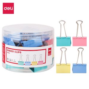 deli E8552A Effortless Binder Clip, 41mm, Assorted Colors