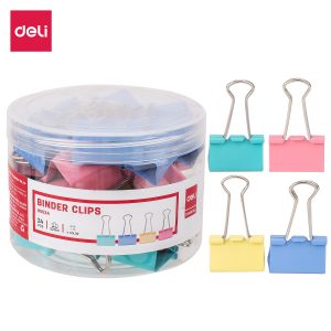 deli E8553A Effortless Binder Clip, 32mm, Assorted Colors