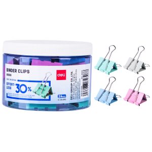 deli E8553S Effortless Binder Clip, 32mm, Assorted Colors