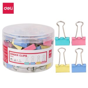 deli E8554A Effortless Binder Clip, 25mm, Assorted Colors