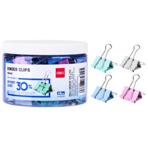 deli E8554S Effortless Binder Clip, 25mm, Assorted Colors