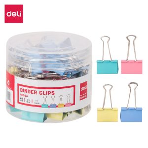 deli E8555A Effortless Binder Clip, 19mm, Assorted Colors