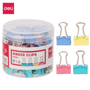 deli E8556A Effortless Binder Clip, 15mm, Assorted Colors