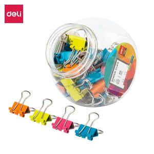 deli E8557 Effortless Binder Clip, 15mm, Assorted Colors
