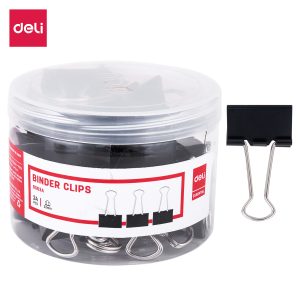 deli E8563A Effortless Binder Clip, 32mm, Black