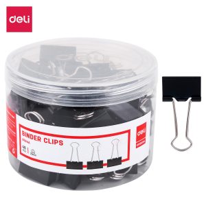 deli E8564A Effortless Binder Clip, 25mm, Black