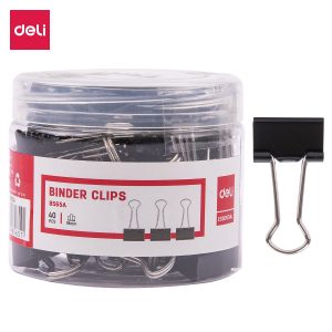 deli E8565A Effortless Binder Clip, 19mm, Black