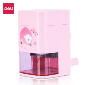 deli 71154 Rotary Pencil Sharpener, Automatic pen, Pink