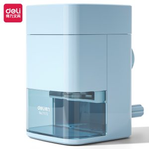 deli 71172 Rotary Pencil Sharpener, 100*60*67mm, Light Blue