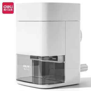 deli 71172 Rotary Pencil Sharpener, 100*60*67mm, Light Grey
