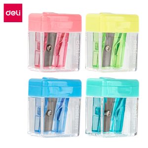 deli E0574 Pencil Sharpener, 1-hole w/canister, Assorted Colors