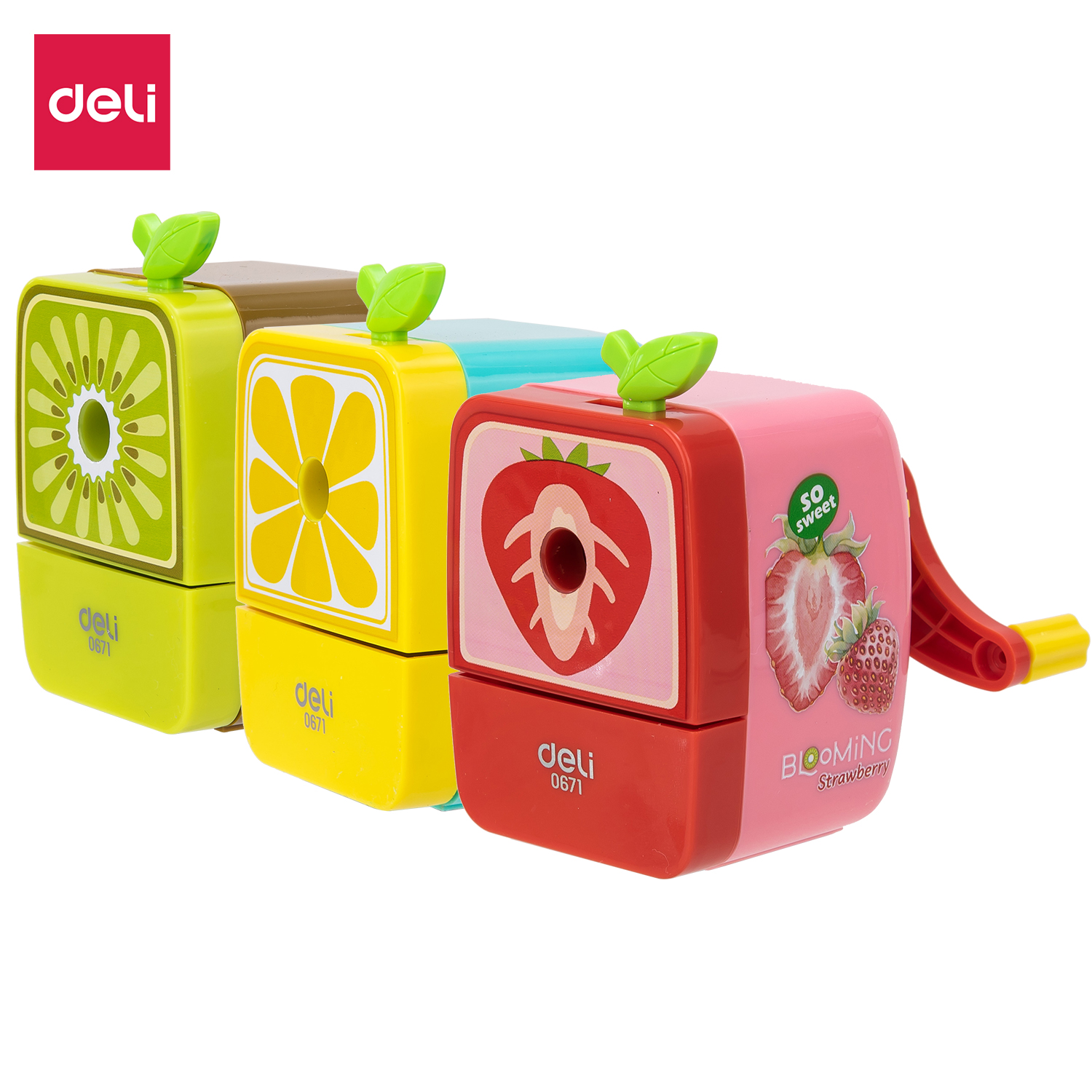 deli E0671 Rotary Pencil Sharpener, 86×55×83mm, Assorted Colors