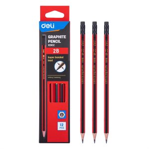 deli E10902 Graphite Pencil, 2B, Assorted Colors
