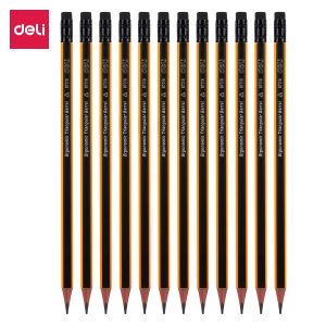 deli E37013 Graphite Pencil, 2B, Black