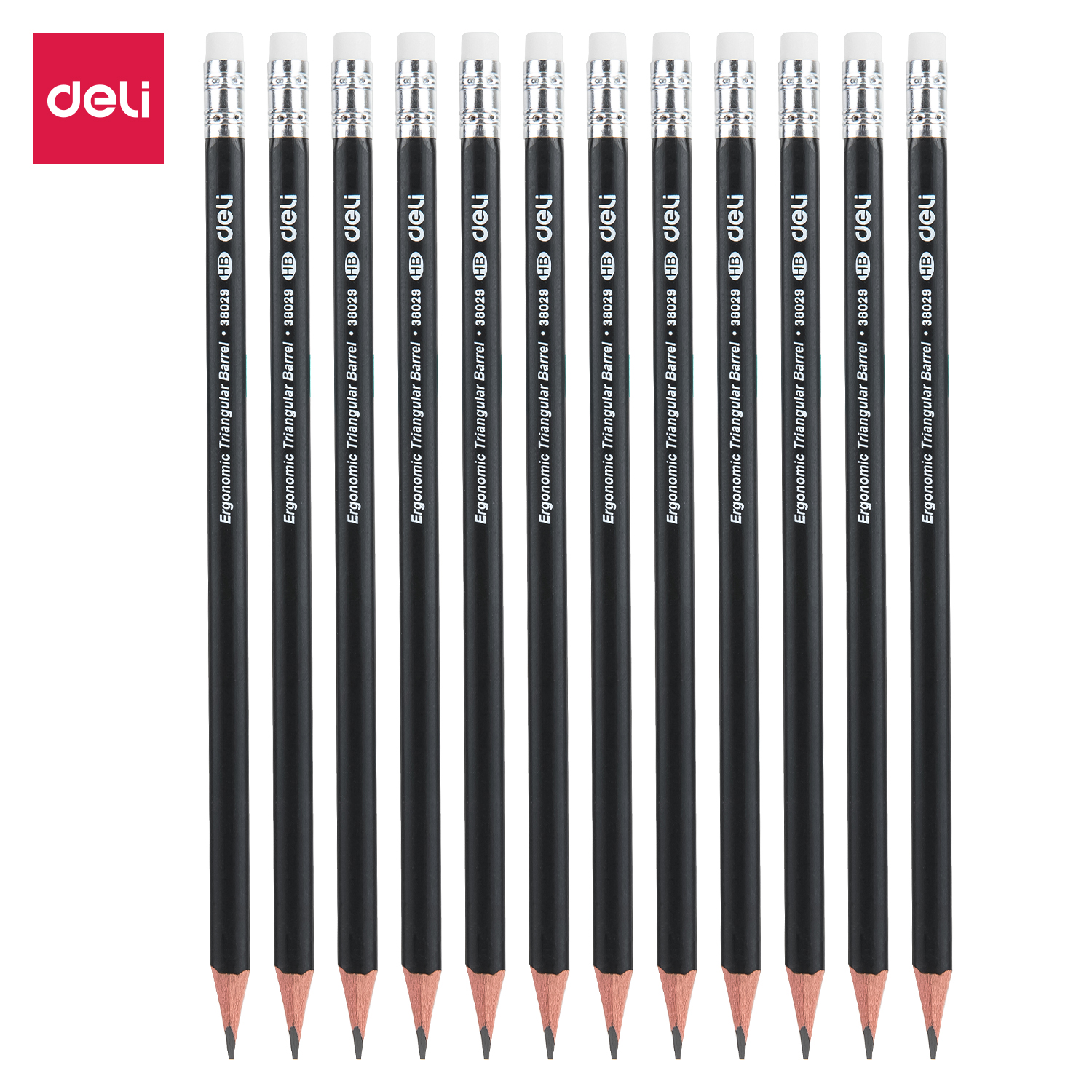deli E38029 Graphite Pencil, HB, Black
