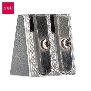 deli E39762 Pencil Sharpener, 2-hole, Silver