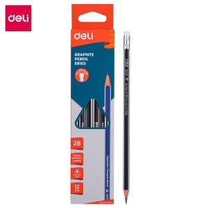 deli E58103 Graphite Pencil, 2B, Assorted Colors