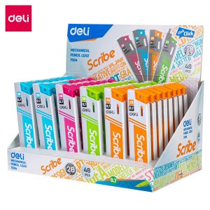 deli E7004 Mechanical Pencil Leads, 0.7mm, 2B, 60mm, Assorted Colors