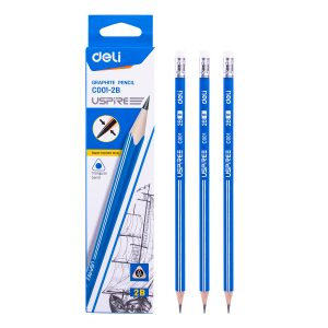 deli EC001-2B Graphite Pencil, 2B, Blue