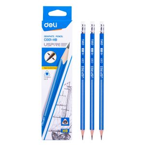 deli EC001-HB Graphite Pencil, HB, Blue
