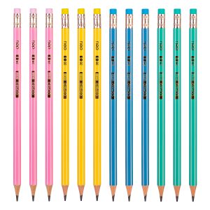 deli EC011-2B Graphite Pencil, 2B, Assorted Colors