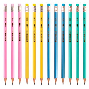 deli EC011-HB Graphite Pencil, HB, Assorted Colors