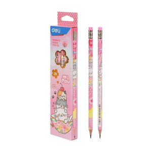 deli EC012-2B Graphite Pencil, 2B, Assorted Colors