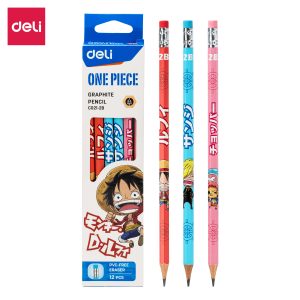 deli EC021-2B Graphite pencil, 2B φ2.4mm Hexagonal Barrel, Assorted Colors