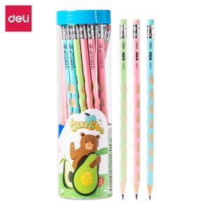 deli EC024-2B Graphite Pencil, 2B φ2.4mm Hexagonal Barrel, Assorted Colors