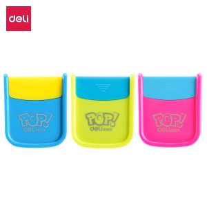 deli ER00300 Pencil Sharpener, 2-hole w/canister36PCS/box, Assorted Colors