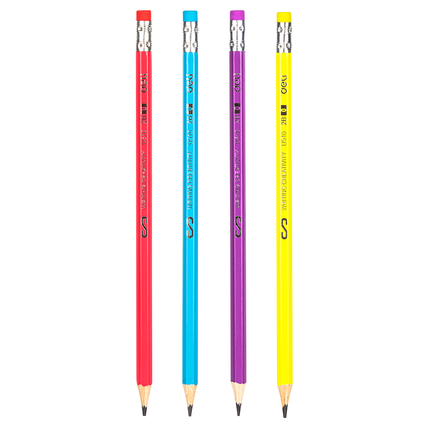 deli EU51000 Graphite Pencil, 2B, Assorted Colors