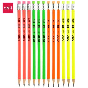 deli EU51800 Graphite Pencil, 2B, Assorted Colors