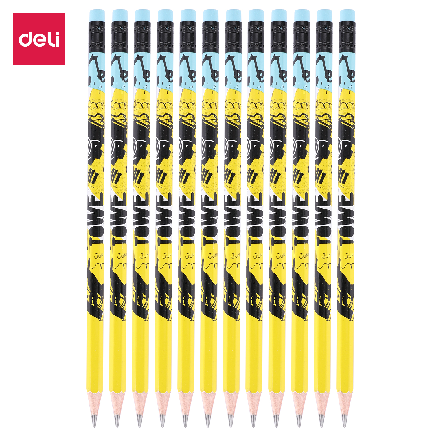 deli EU53200 Graphite Pencil, 2B, Assorted Colors