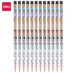 deli EU53300 Graphite Pencil, 2B, Assorted Colors