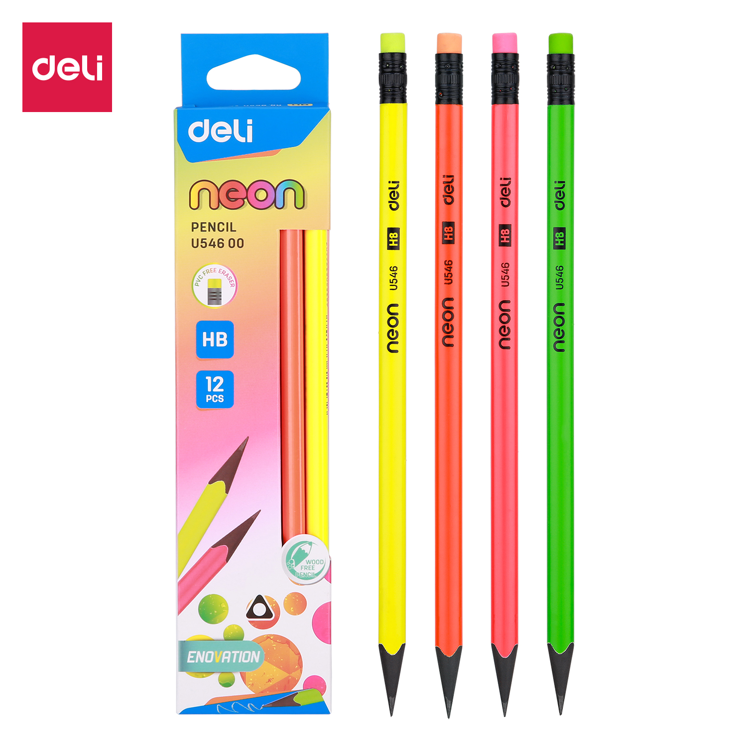 deli EU54600 Pencil, HB, Assorted Colors