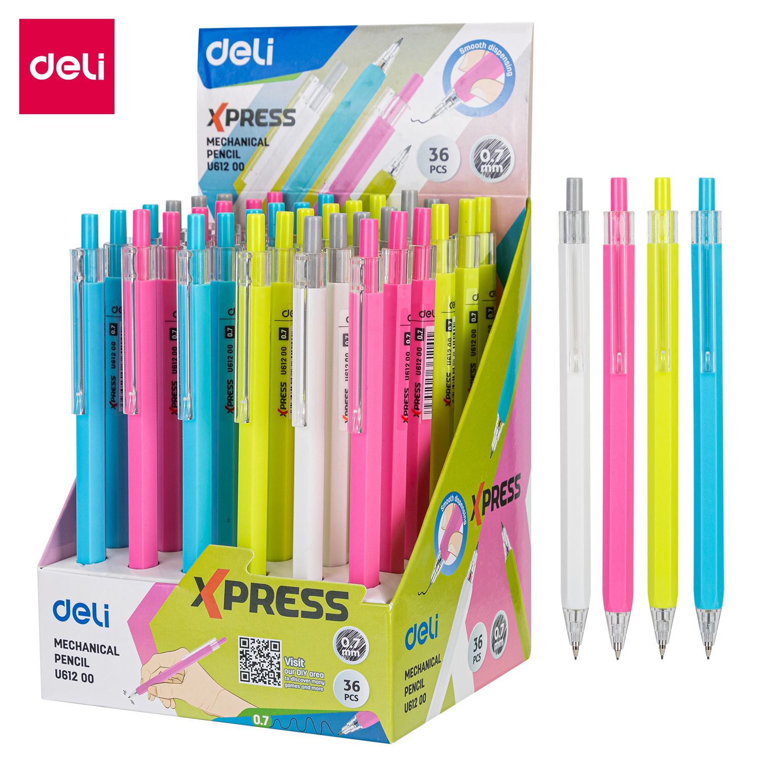 deli EU61200 Plastic Mechanical Pencil, 0.7mm