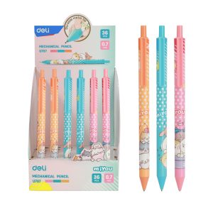 deli EU707 Mechanical Pencil, 0.7mm, Assorted Colors