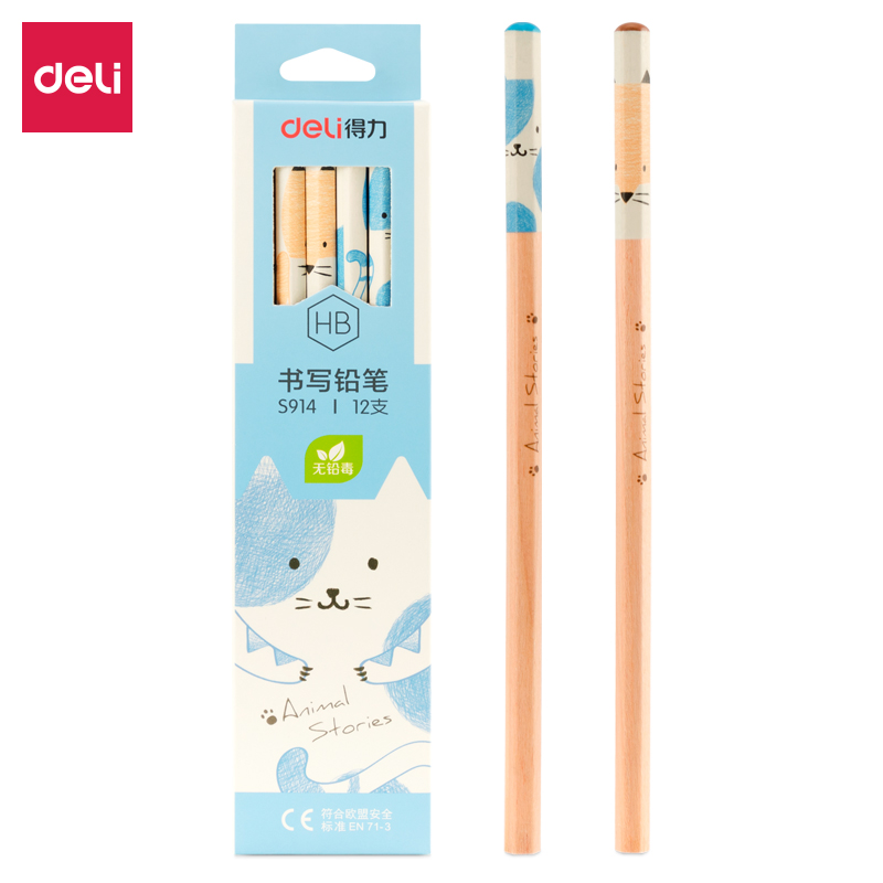 deli S941 Graphite Pencil, 2B, Assorted Colors