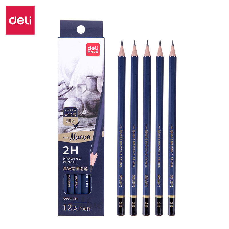 deli S999-2H Sketching Pencil, 2H, Blue