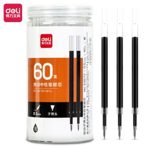 deli 33672 Gel Pen Refill, Bullet tip: 0.5mm, Black