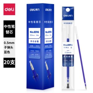 deli 6916 Gel Pen Refill, Bullet tip: 0.5mm, Blue
