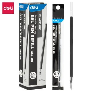 deli EG14-BK Gel Pen Refill, Bullet tip:0.7mm, Black