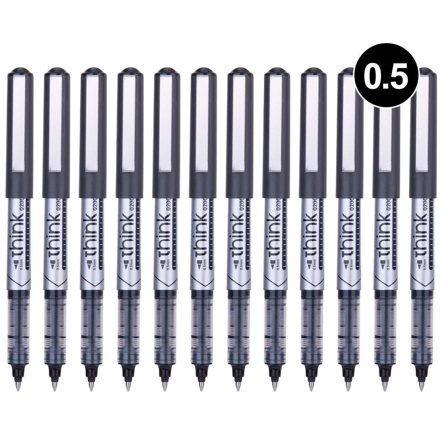 deli EQ20020 Roller Pen, Bullet tip:0.5mm, Black
