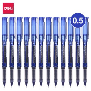 deli EQ20230 Roller Pen, Bullet tip：0.5mm, Blue