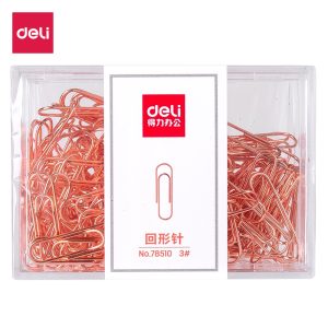 deli 78510 Paper Clips, 3#/29mm, Golden