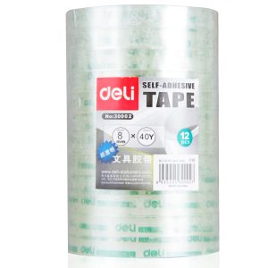 deli 30002 Stationery Tape, 8mm*40y*38um6rolls/tube, Transparent