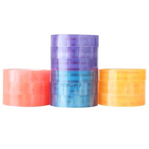 deli 30024 Stationery Tape, 12mm*30y*38um(12rolls/tube), Assorted Colors