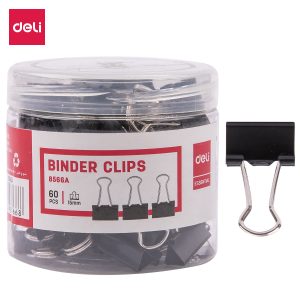 deli E8566A Effortless Binder Clip, 15mm, Black
