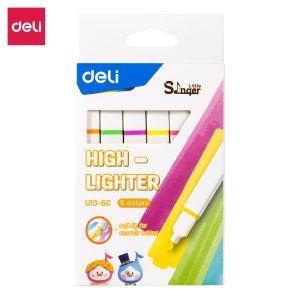 deli EU13-6C Highlighter, Chisel tip: 1-4mm, Assorted Colors